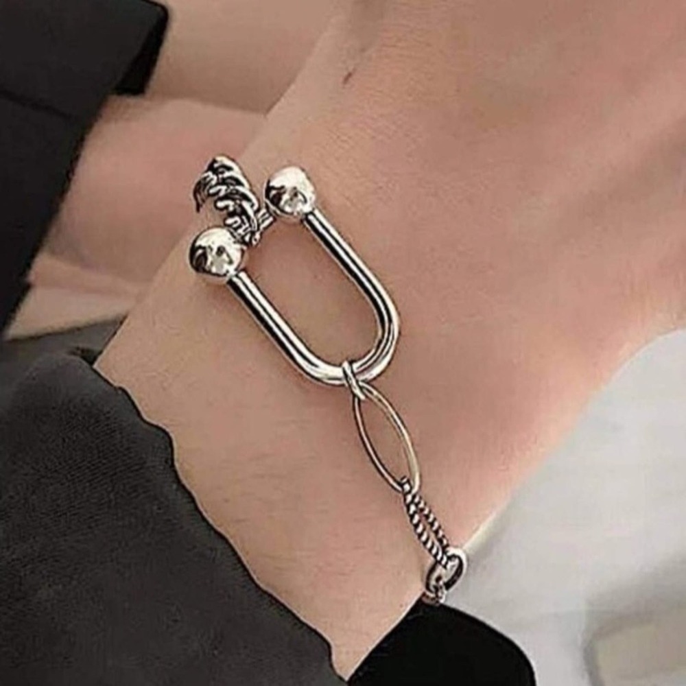 Sterling Silver Horseshoe Necklace Bracelet Ring Set Matching Bundle HorseBit - Picture 3 of 10